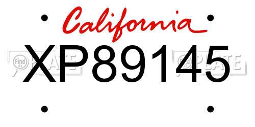 XP89145 California License Plate