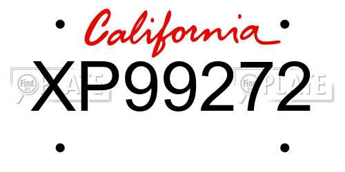 XP99272 California License Plate