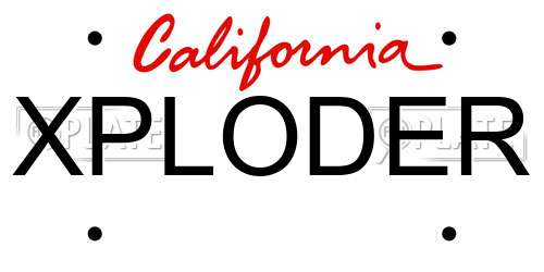 XPLODER California License Plate