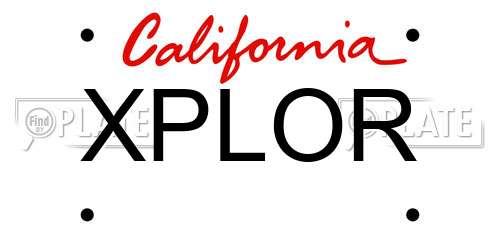 XPLOR California License Plate