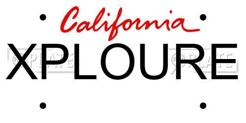XPLOURE California License Plate