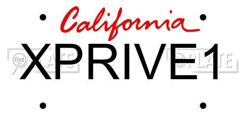 XPRIVE1 California License Plate