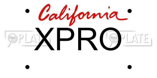 XPRO California License Plate