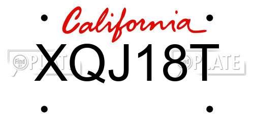 XQJ18T California License Plate