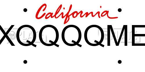 XQQQQME California License Plate