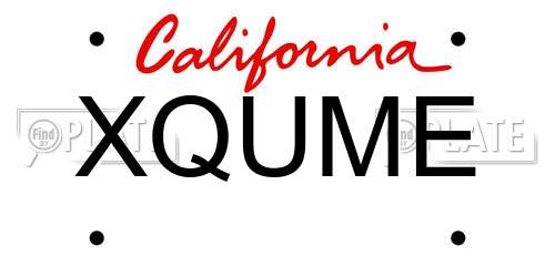 XQUME California License Plate