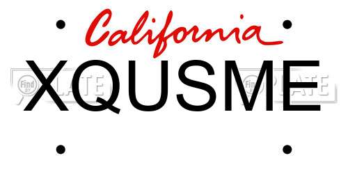 XQUSME California License Plate
