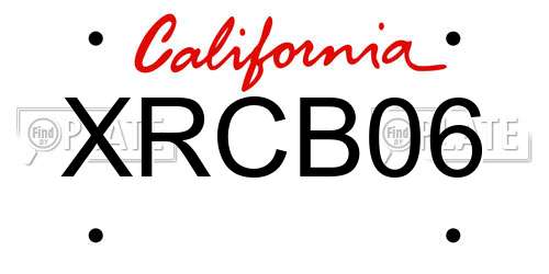 XRCB06 California License Plate