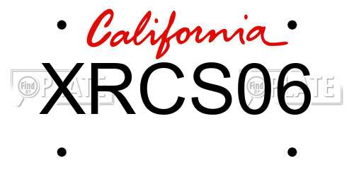 XRCS06 California License Plate