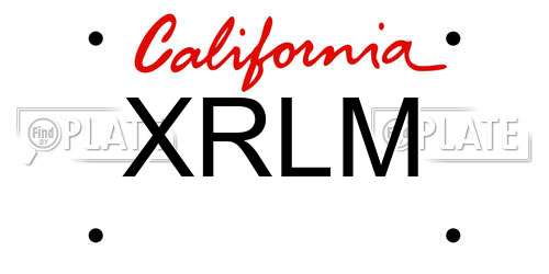 XRLM California License Plate