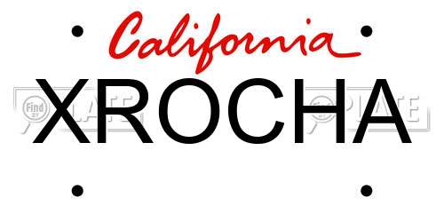 XROCHA California License Plate