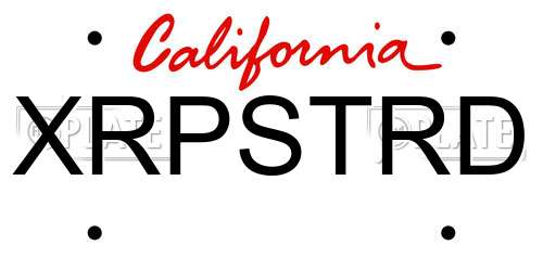 XRPSTRD California License Plate