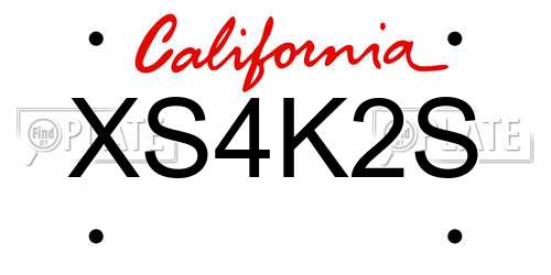 XS4K2S California License Plate