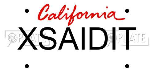 XSAIDIT California License Plate