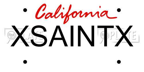 XSAINTX California License Plate