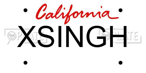 XSINGH California License Plate