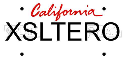 XSLTERO California License Plate