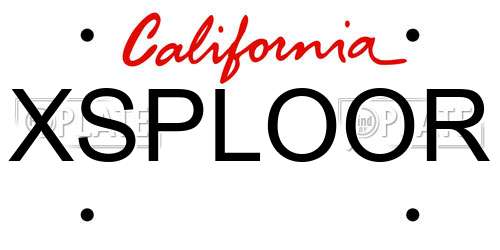 XSPLOOR California License Plate