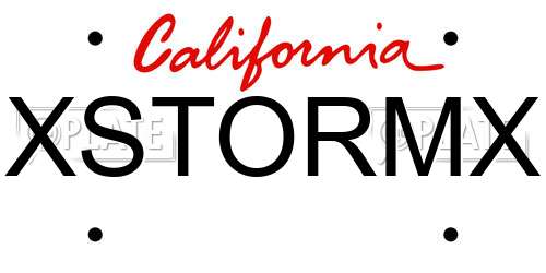 XSTORMX California License Plate