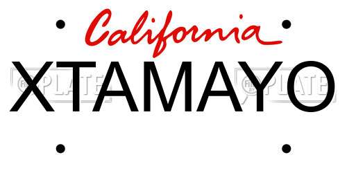 XTAMAYO California License Plate