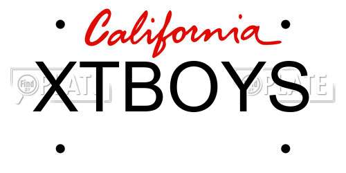 XTBOYS California License Plate