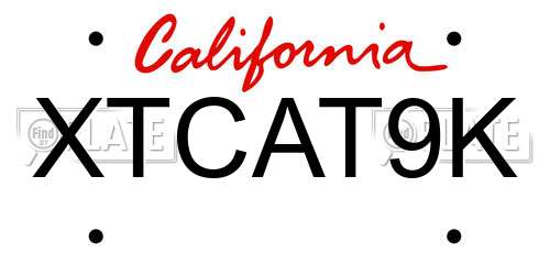 XTCAT9K California License Plate