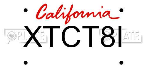 XTCT8I California License Plate