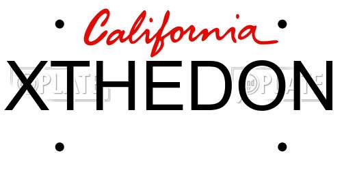 XTHEDON California License Plate