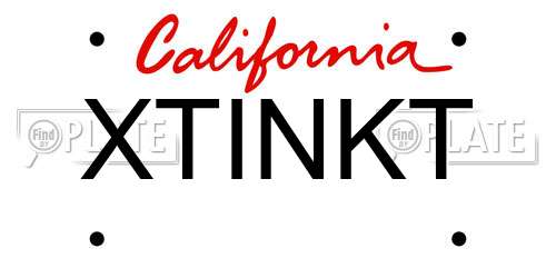 XTINKT California License Plate