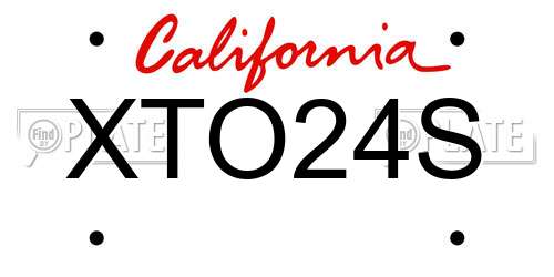 XTO24S California License Plate