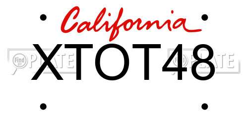 XTOT48 California License Plate