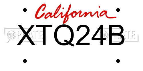 XTQ24B California License Plate