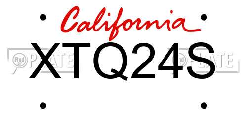 XTQ24S California License Plate