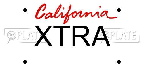 XTRA California License Plate