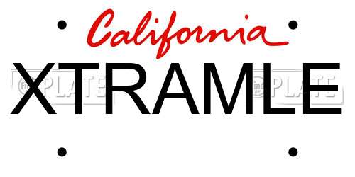 XTRAMLE California License Plate