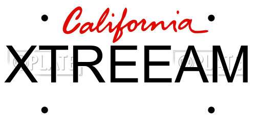 XTREEAM California License Plate