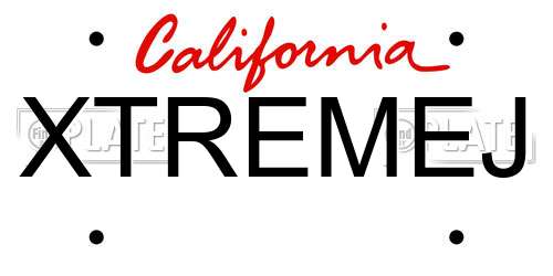 XTREMEJ California License Plate