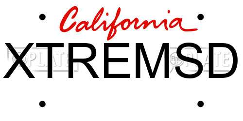 XTREMSD California License Plate