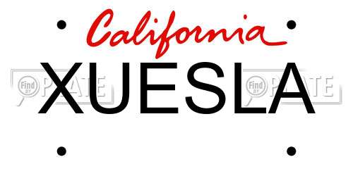 XUESLA California License Plate