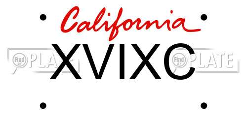 XVIXC California License Plate