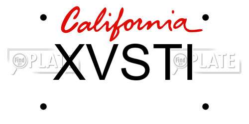 XVSTI California License Plate