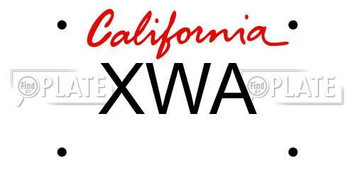 XWA California License Plate