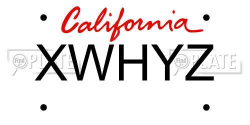 XWHYZ California License Plate