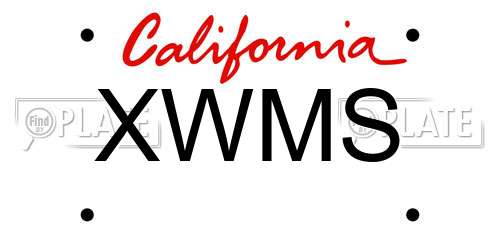 XWMS California License Plate