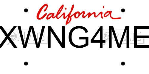 XWNG4ME California License Plate