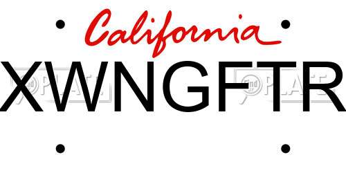 XWNGFTR California License Plate
