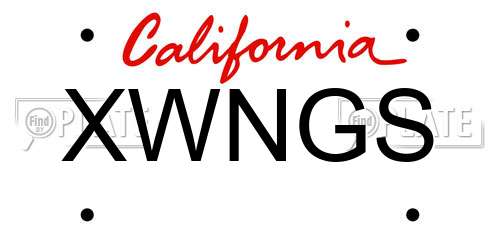 XWNGS California License Plate