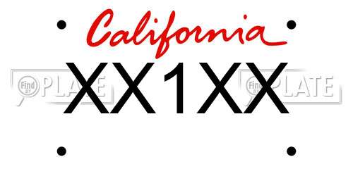 XX1XX license plate in CA state