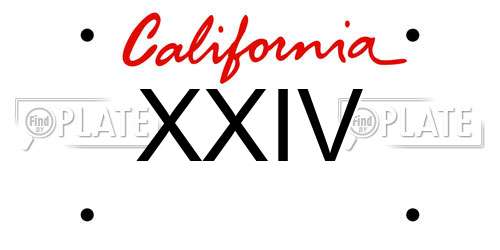 XXIV California License Plate
