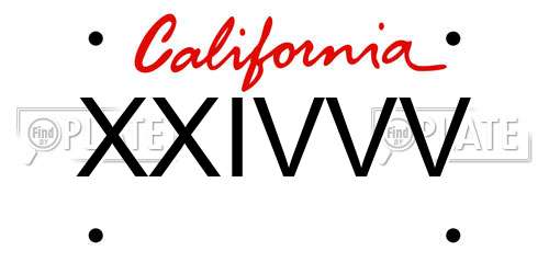 XXIVVV California License Plate